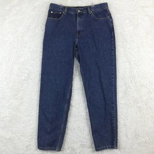 Ann Taylor Womens Jeans Tapered Relaxed Blue Denim Dark Wash High Rise Cotton 12